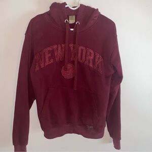 New York Burgundy Hoodie